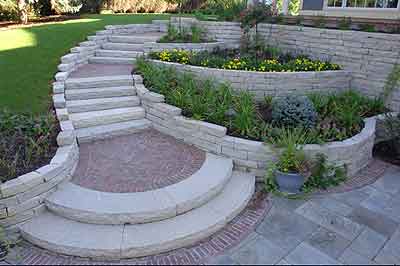 Retaining walls and pavers and steps galore!
