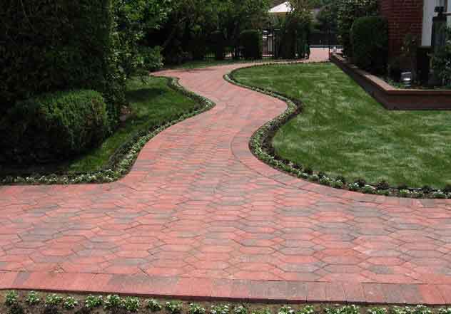 A swiveling, red-brick road...