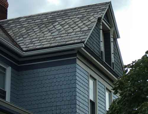 Slate siding is not commonly used anymore, but it could be...