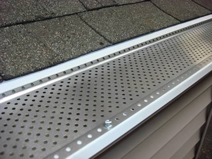 Picture of gutters with a gutter guard